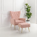 Modern Accent Chair with Ottoman, Comfy Armchair for Living Room