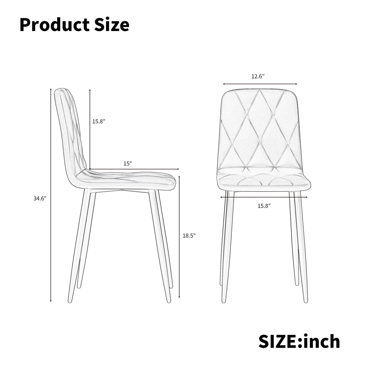 Dining Chairs Set of 4, Modern Kitchen Dining Room Chairs,
