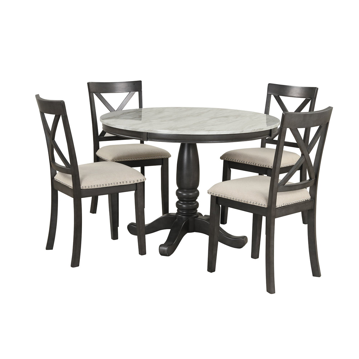 Orisfur 5 Pieces Dining Table and Chairs Set for 4