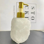 1 PCS Natural Pink Crystal Stone Press Bottle Dispenser