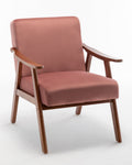 Mid-Century Modern Chair, Living Room Chair with Solid Wood Frame, Accent Chair Extra-Thick Backrest,