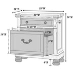 Panel 3 Piece Bedroom Set with Nightstands - Dark Gray or Dark Brown