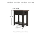 Tyler Creek - Chair Side End Table - Black / Gray