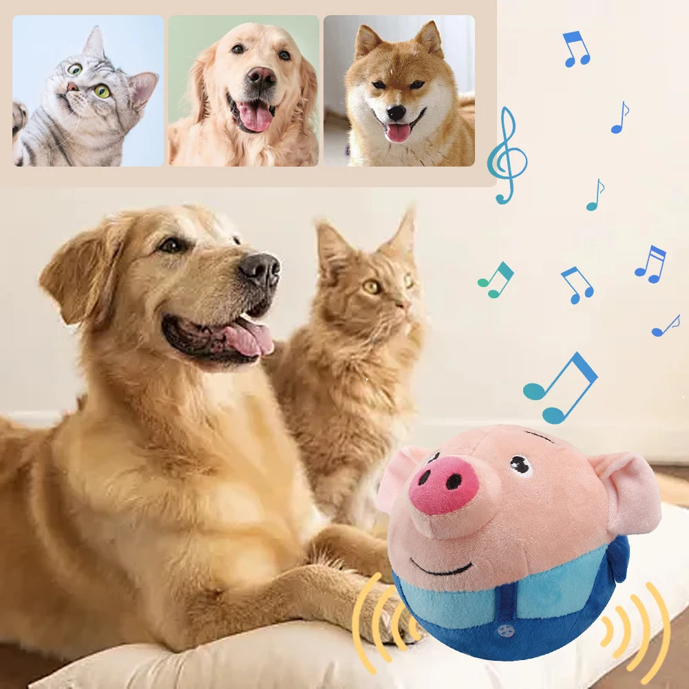 Electronic Pet Dog Toy Music Vibration Bouncing Ball Bite