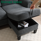 Convertible Sectional Sofa with Storage,L-shaped sofa Modern Linen Fabric