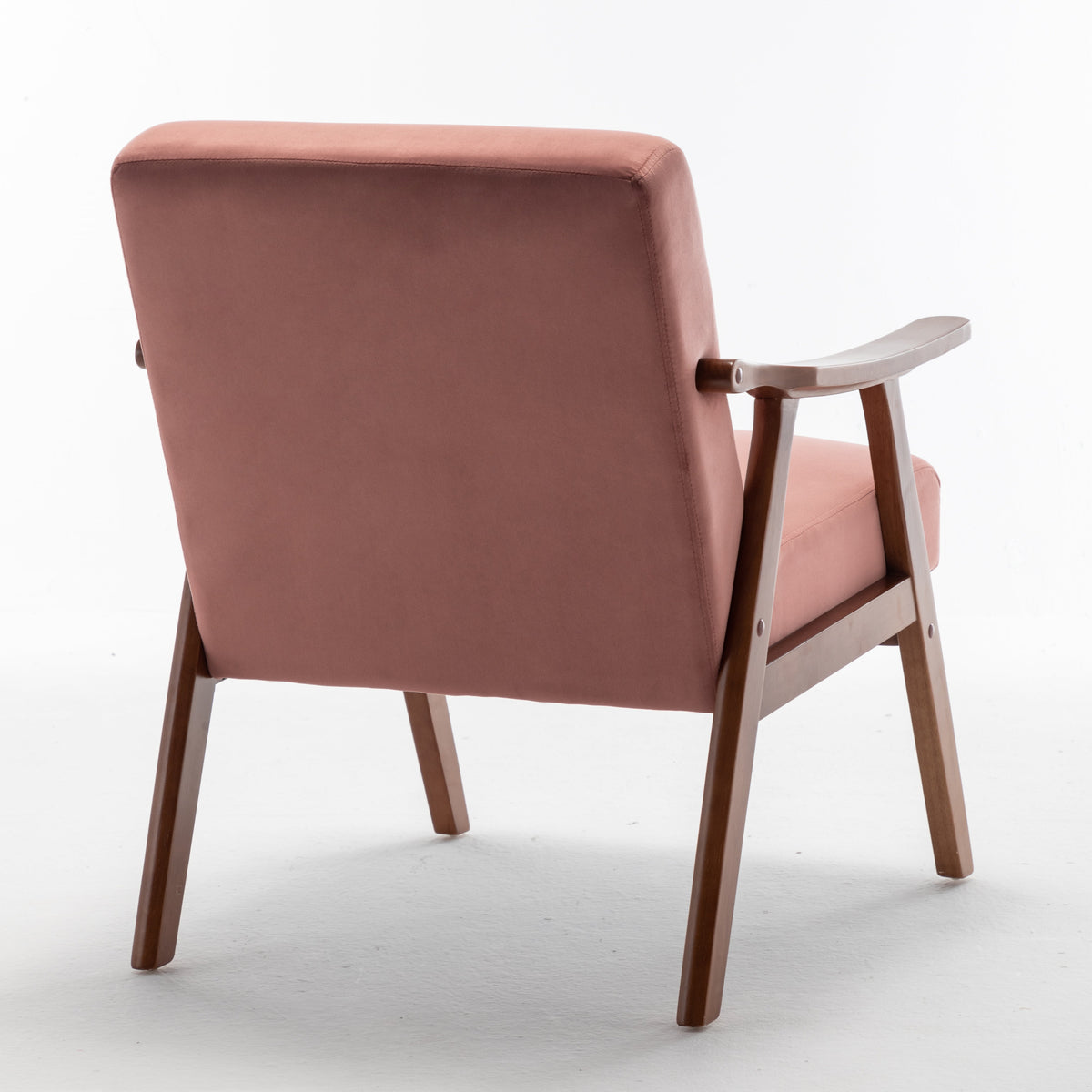 Mid-Century Modern Chair, Living Room Chair with Solid Wood Frame, Accent Chair Extra-Thick Backrest,