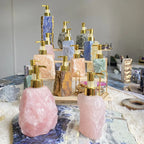 1 PCS Natural Pink Crystal Stone Press Bottle Dispenser
