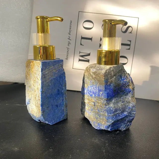 1 PCS Natural Pink Crystal Stone Press Bottle Dispenser