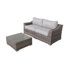 Outdoor Wicker Conversation Set With Cushions, All Weather