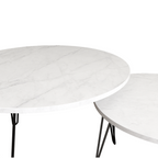 27.56'' Round Nesting Coffee Table Set of 2, Circular Nesting End Table Set