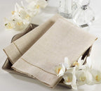 Fennco Styles Hemstitch Design Linen-Poly Guest Towels 14x22 Inch, Set of 4