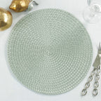 Fennco Styles Modern Everyday Textured Placemats 15 Inches Round, Set of 4 – Black Woven Table Mats for Home, Dining Room Décor, Banquets, Indoor & Outdoor and Special Events
