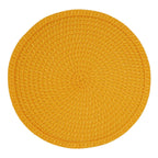 Fennco Styles Modern Everyday Textured Placemats 15 Inches Round, Set of 4 – Black Woven Table Mats for Home, Dining Room Décor, Banquets, Indoor & Outdoor and Special Events