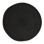 Fennco Styles Modern Everyday Textured Placemats 15 Inches Round, Set of 4 – Black Woven Table Mats for Home, Dining Room Décor, Banquets, Indoor & Outdoor and Special Events
