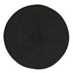 Fennco Styles Modern Everyday Textured Placemats 15 Inches Round, Set of 4 – Black Woven Table Mats for Home, Dining Room Décor, Banquets, Indoor & Outdoor and Special Events