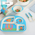5pcs/set Baby Dinnerware Bamboo Fiber Children Tableware Set