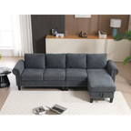 Convertible Sectional Sofa with Storage,L-shaped sofa Modern Linen Fabric