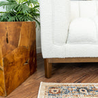 Mid Century Modern Sofa with Pet-Friendly Upholstery - White, Green, Orange