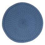 Fennco Styles Modern Everyday Textured Placemats 15 Inches Round, Set of 4 – Black Woven Table Mats for Home, Dining Room Décor, Banquets, Indoor & Outdoor and Special Events