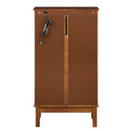 Lighted Curio Display Cabinet with Adjustable Shelves - Light Brown, Dark Brown, Dark Red