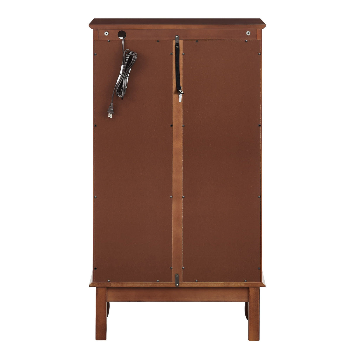 Lighted Curio Display Cabinet with Adjustable Shelves - Light Brown, Dark Brown, Dark Red