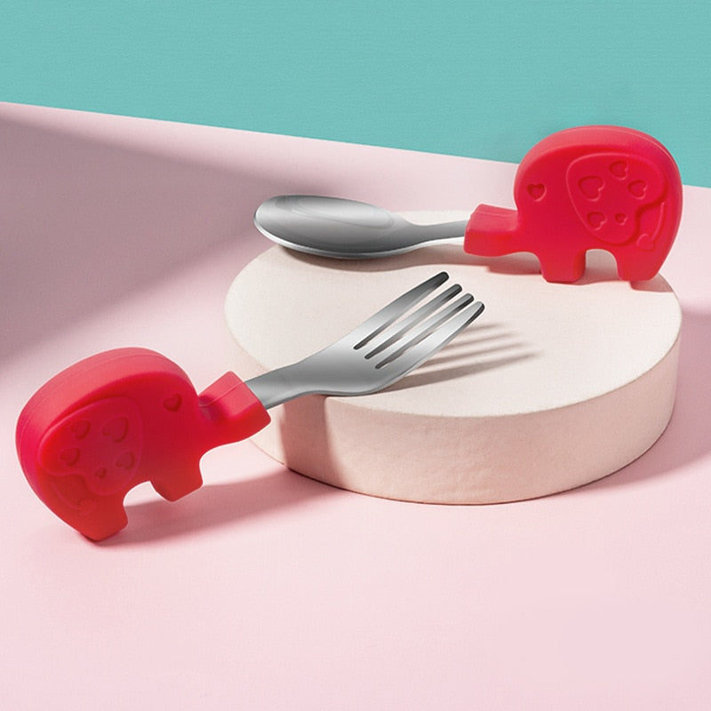 Baby Gadgets Tableware Set Children Utensil Stainless Steel Toddler Dinnerware Cutlery