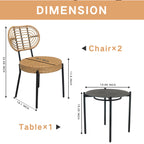 3 Pieces Of Luxury Outdoor Wicker Furniture - Patio Bistro Style