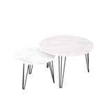 27.56'' Round Nesting Coffee Table Set of 2, Circular Nesting End Table Set