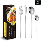 Portuguese Stainless Steel Four-Piece Tableware Set