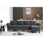 Convertible Sectional Sofa with Storage,L-shaped sofa Modern Linen Fabric