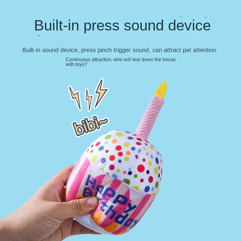 Pet Toy Birthday Cake Celebration Play Doll for Dogs with Sound