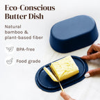 Butter Dish with Lid for Countertop – Bamboo Fiber Butter Crock
