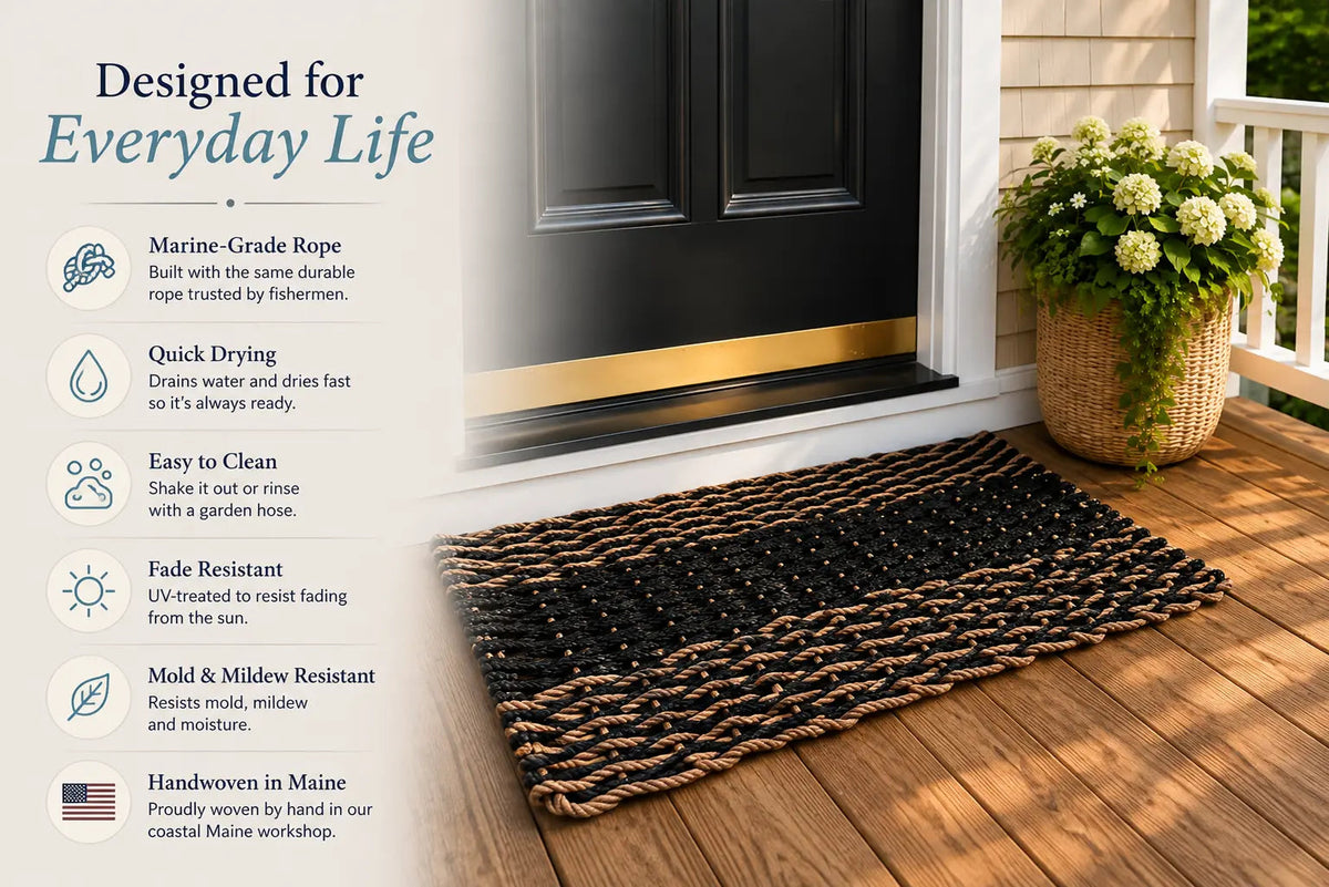 Brown & Black Lobster Rope Doormat