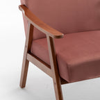Mid-Century Modern Chair, Living Room Chair with Solid Wood Frame, Accent Chair Extra-Thick Backrest,