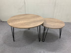 27.56'' Round Nesting Coffee Table Set of 2, Circular Nesting End Table Set