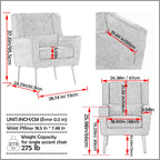 Modern Accent Chair Upholstered Foam Filled Living Room Chairs Comfy Reading Chair Mid Century Modern Chair  (Blackish Green)