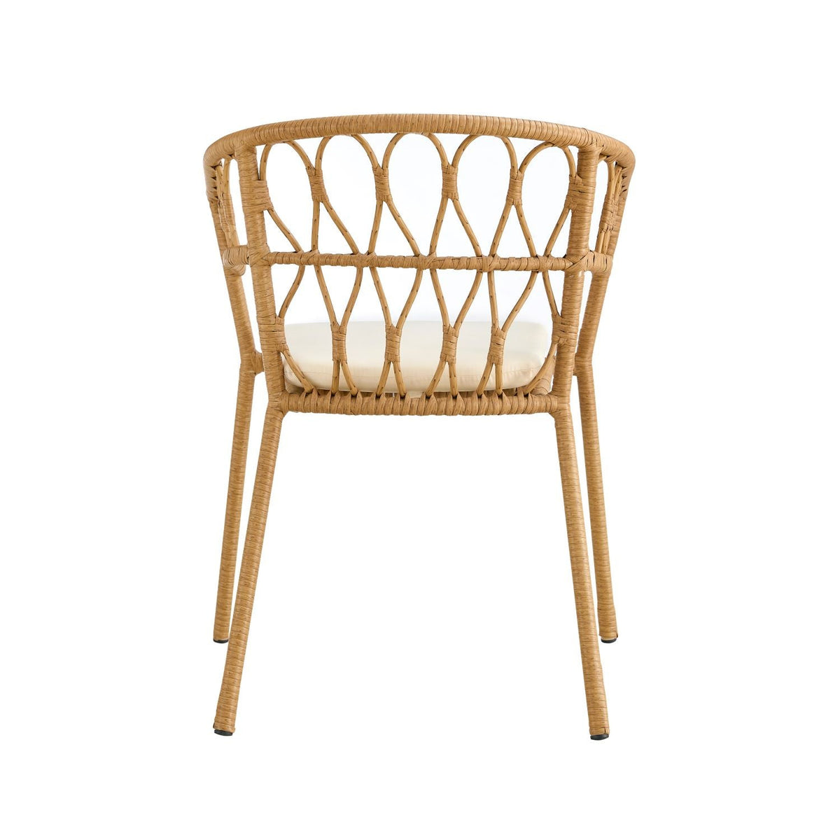 Outdoor dining set of 5 simple bamboo dinning table  PE ratten round table