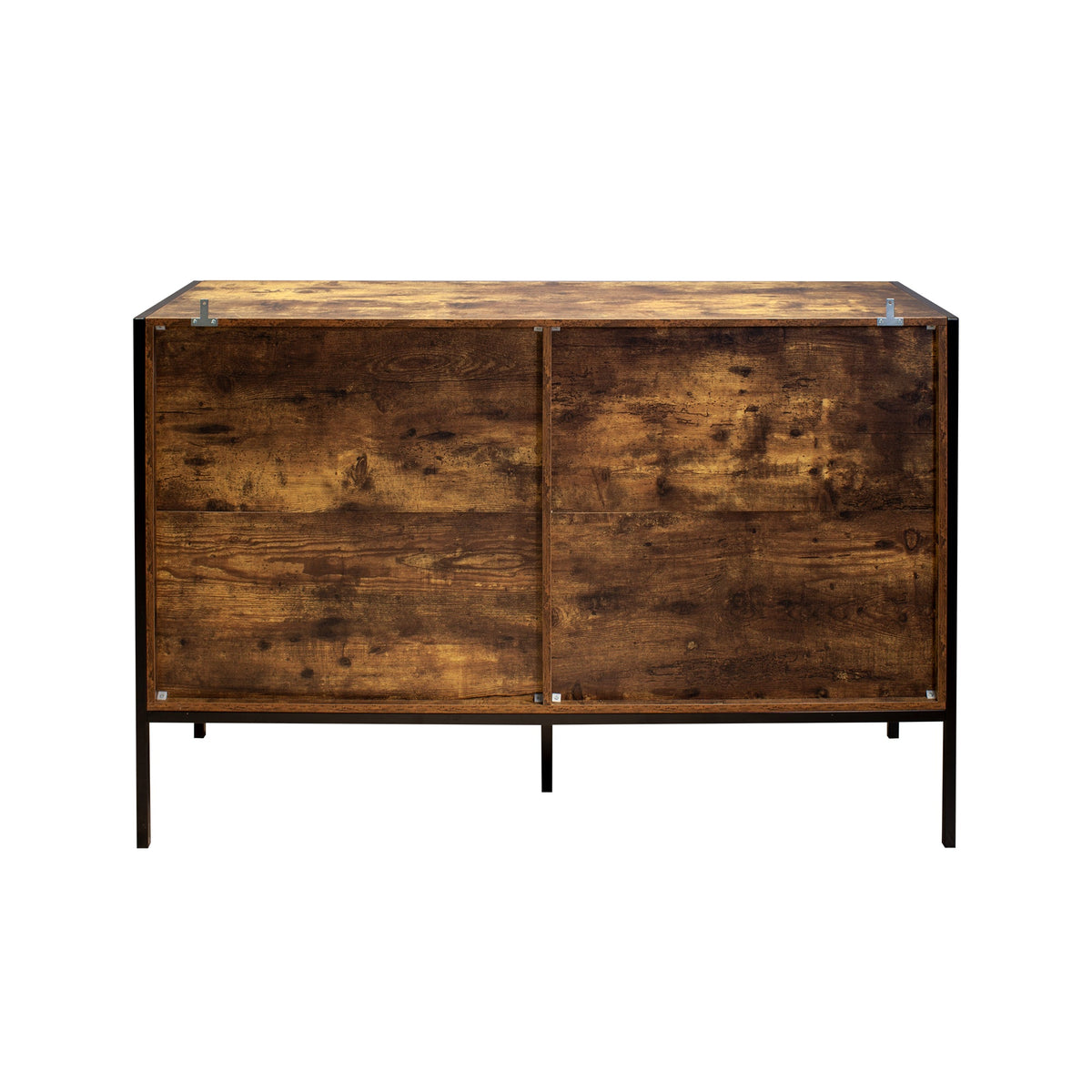 Industrial Style 6 Drawer Double Dresser Rustic Brown Wood Storage Dresser