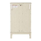 Dual door Curio cabinet with tempered glass door mirror back panel and adjustable shelf display cabinet with light bulbs, white