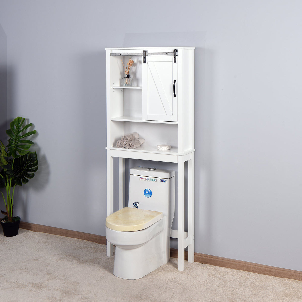 Over-the-Toilet Storage Cabinet, Space-Saving Bathroom Cabinet