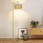 Arc Floor Lamp with 3 Color Temperatures, LED Gold Floor Lamp with Remote