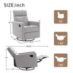 Modern Upholstered Rocker Nursery Chair Plush Seating Glider Swivel Recliner