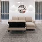 [New] [VIDEO provided] 81.1*76.3*35" Reversible Sectional Couch with Storage