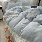 A-class ins princess style milk velvet four piece set lace carved velvet warm cover winter bedding