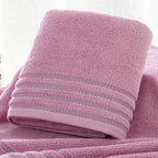 New Stripe Cotton Towel Bath Towel of Three Sets Solid Color