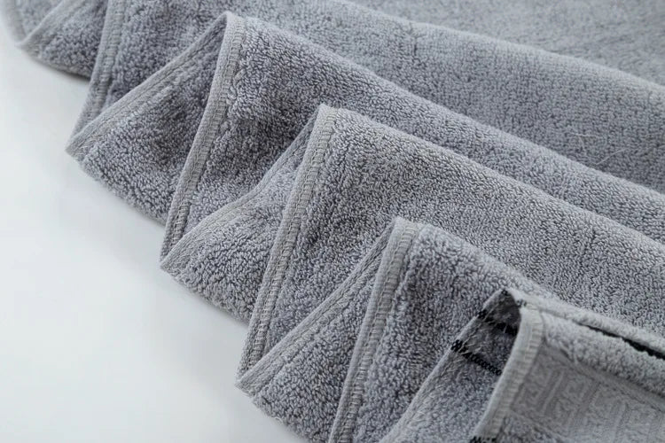 3 Pieces Set Grey Cotton Towel Set