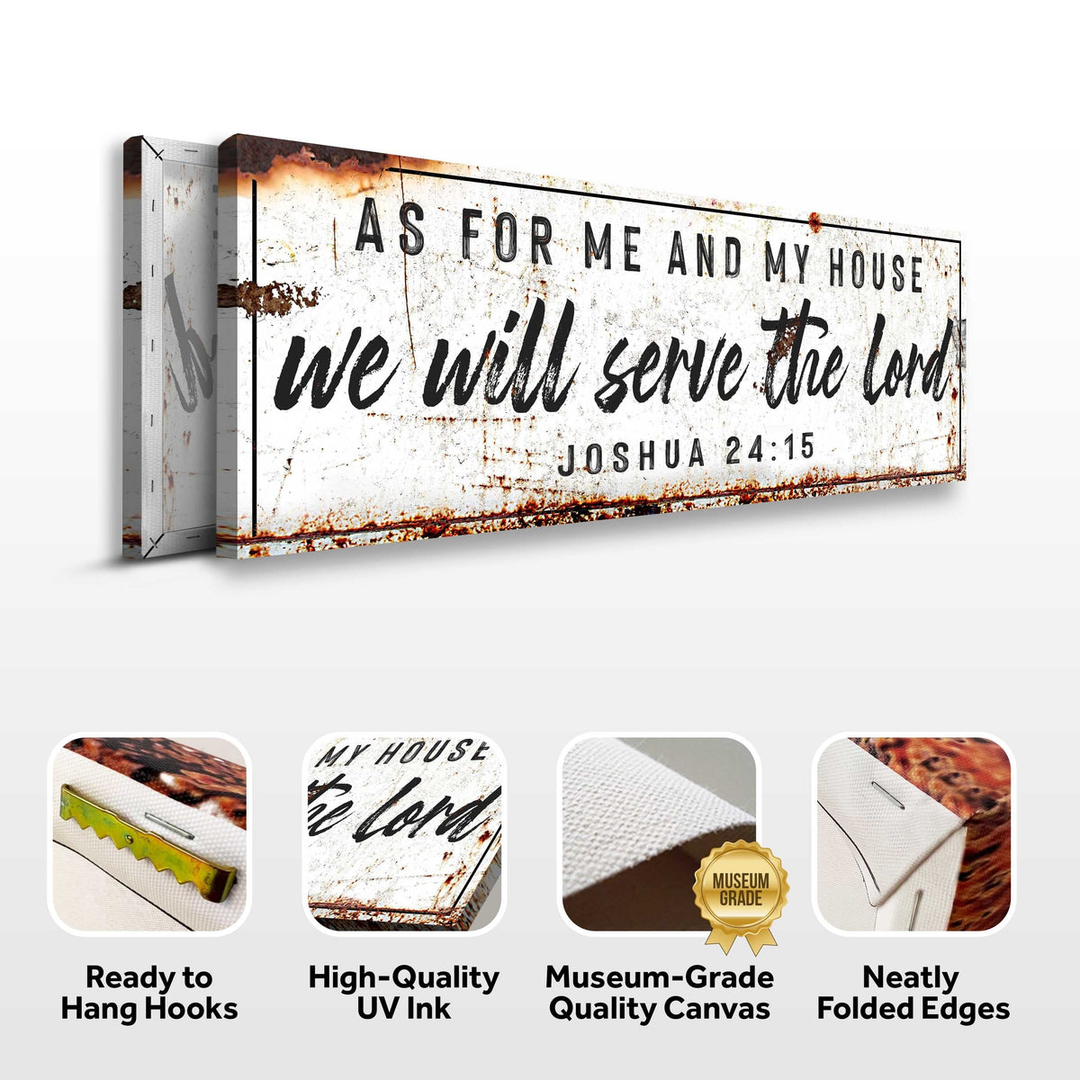 Joshua 24:15 - We Will Serve The Lord Rustic Sign