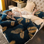 Winter Bedding Thick Quilt Blanket Thickened Warm Flannel Fleece Comforter