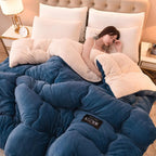 Winter Bedding Thick Quilt Blanket Thickened Warm Flannel Fleece Comforter