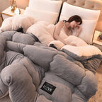 Winter Bedding Thick Quilt Blanket Thickened Warm Flannel Fleece Comforter